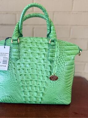 Brahmin Duxbury Satchel in Cucumber Melbourne Embossed Leather